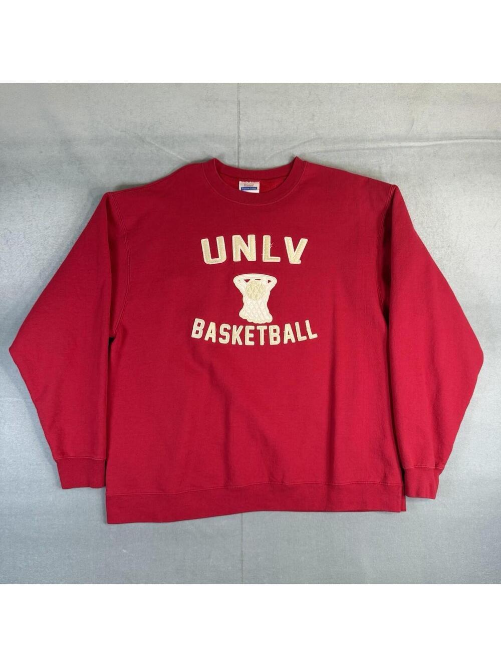 VTG 90s UNLV Basketball Runnin Rebels Sweatshirt Mens Large Red Crewneck